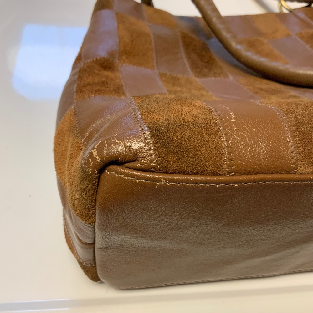 Vintage Judi Simon USA Leather & Suede Patchwork Handbag - Picture 15 of 16